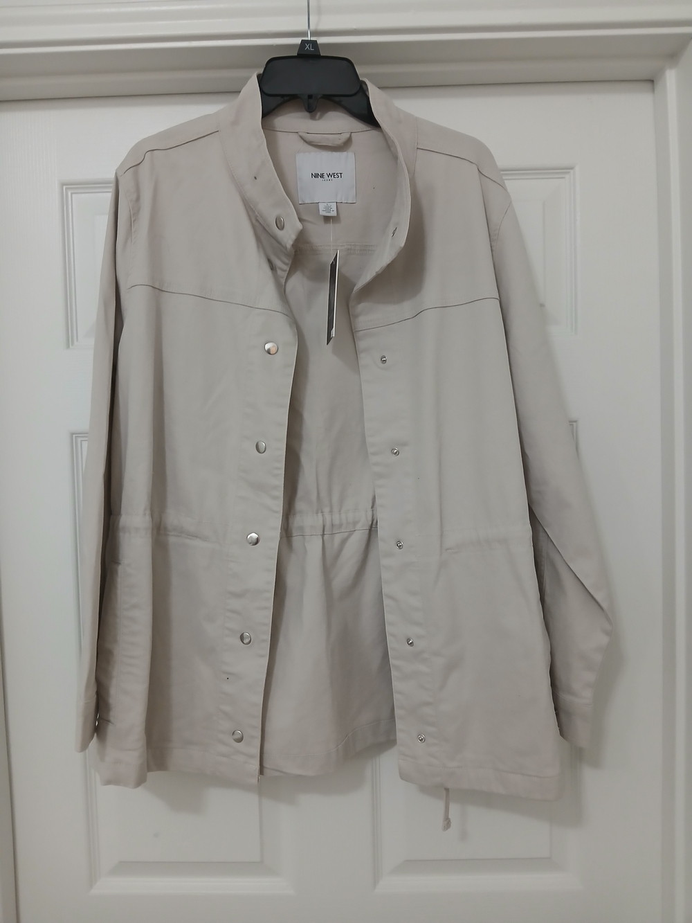Nine West Light Cream Snap-Front Utility Jacket